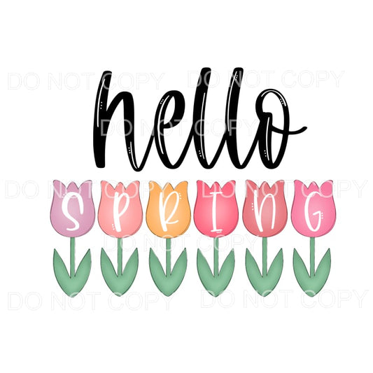 Hello Spring Tulips Sublimation transfers - Heat Transfer
