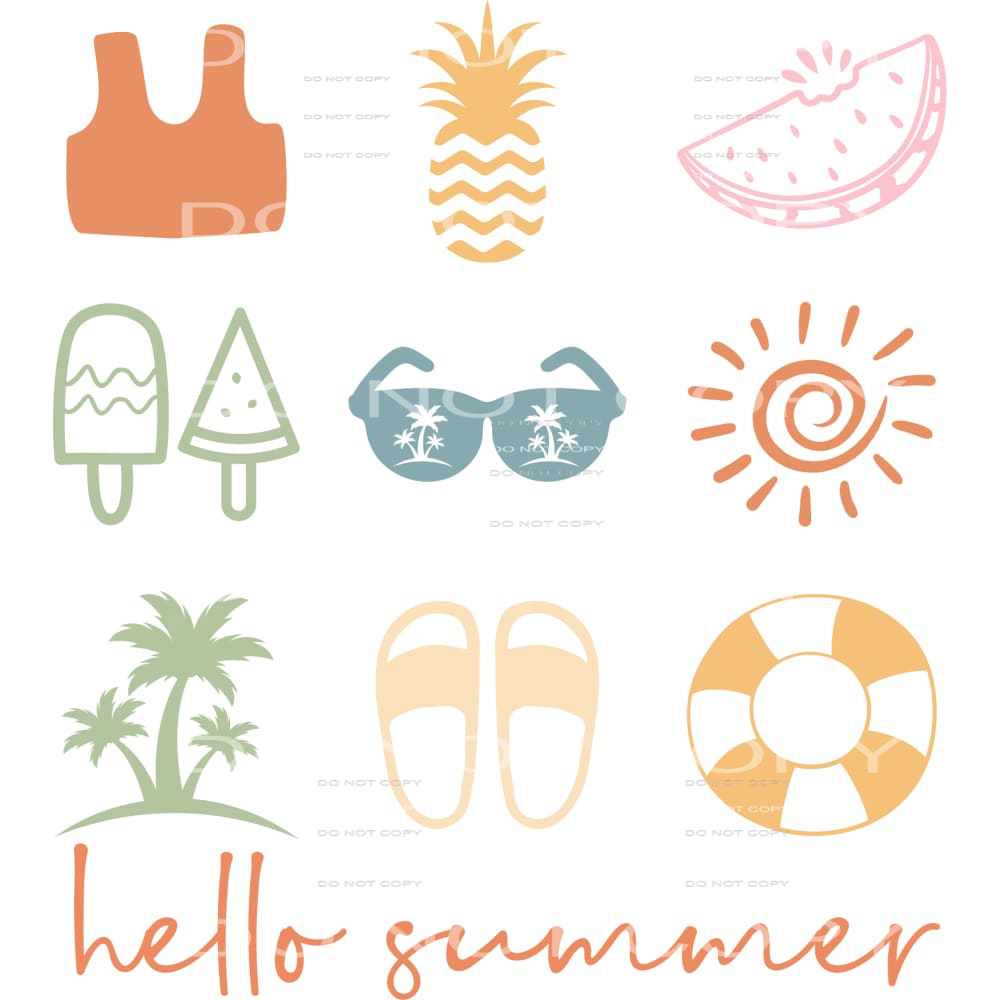 Hello Summer #5087 Sublimation transfers - Heat Transfer