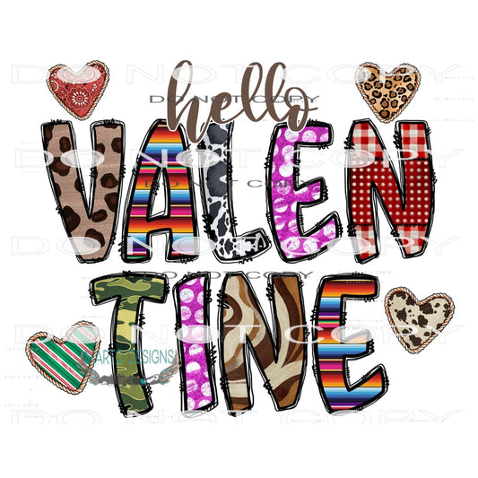 Hello Valentine #9506 Sublimation transfers - Heat Transfer