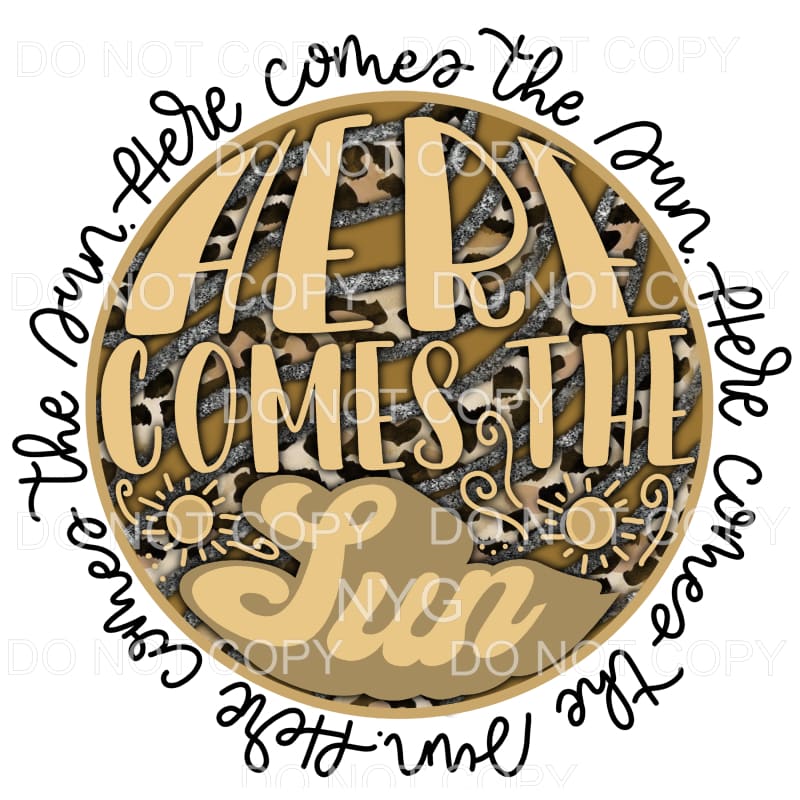Here Comes The Sun Leopard Circle Sublimation transfers - 