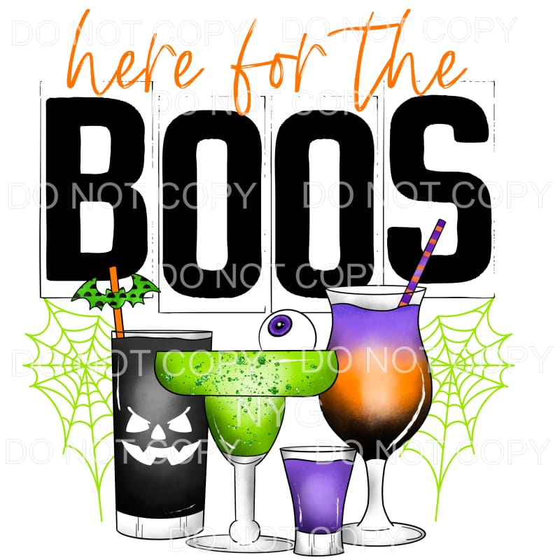Here For The Boos Halloween Mixed Drinks Glasses #392 