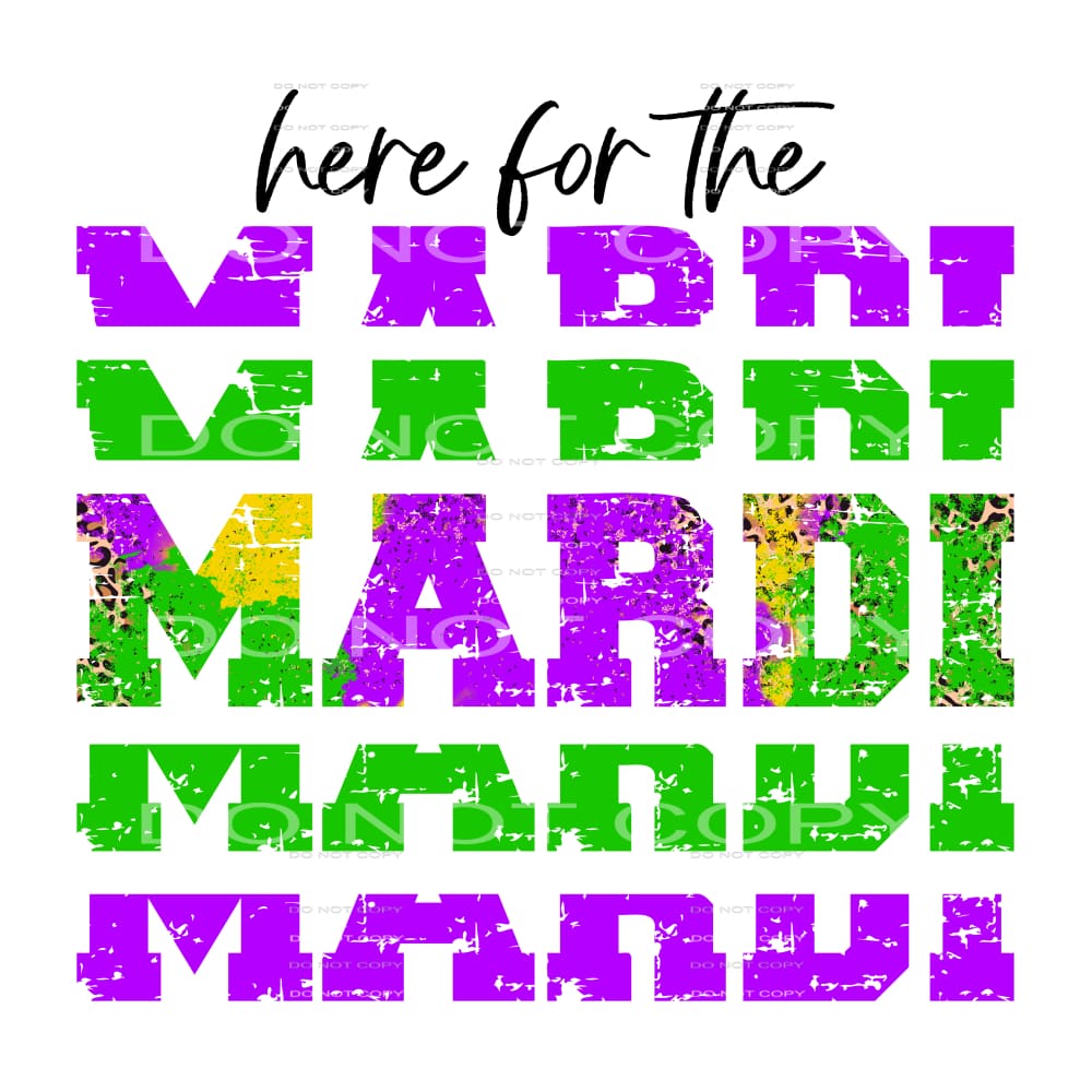 Here For The Mardi Stacked Grunge Leopard Mardi Gras #2500 