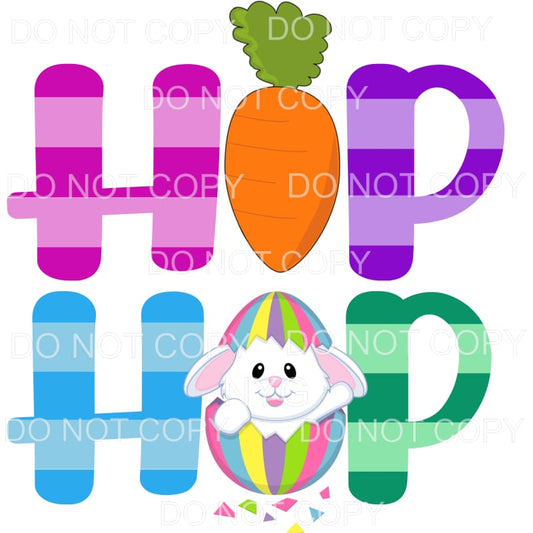 Hip Hop Easter Bunny Egg Carrot Sublimation transfers - Heat