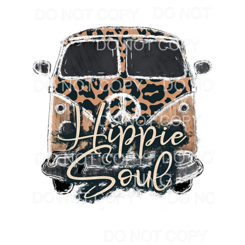 Hippie Soul Vintage Bus Leopard #1756 Sublimation transfers 