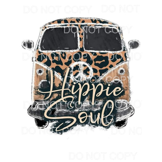 Hippie Soul Vintage Bus Leopard #1756 Sublimation transfers 