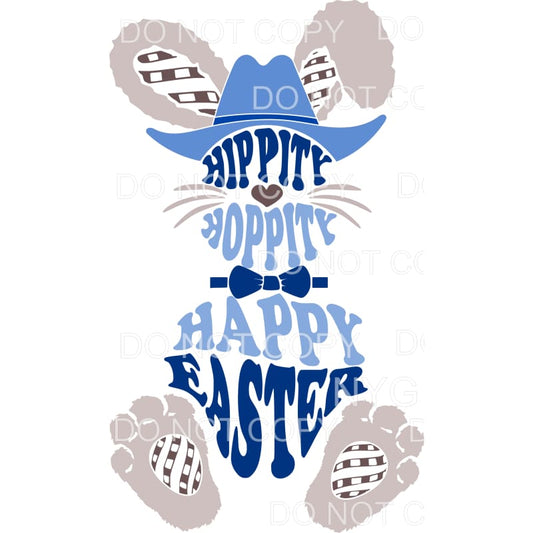 Hippity Hoppity Boy Bunny # 1 Happy Easter Sublimation 