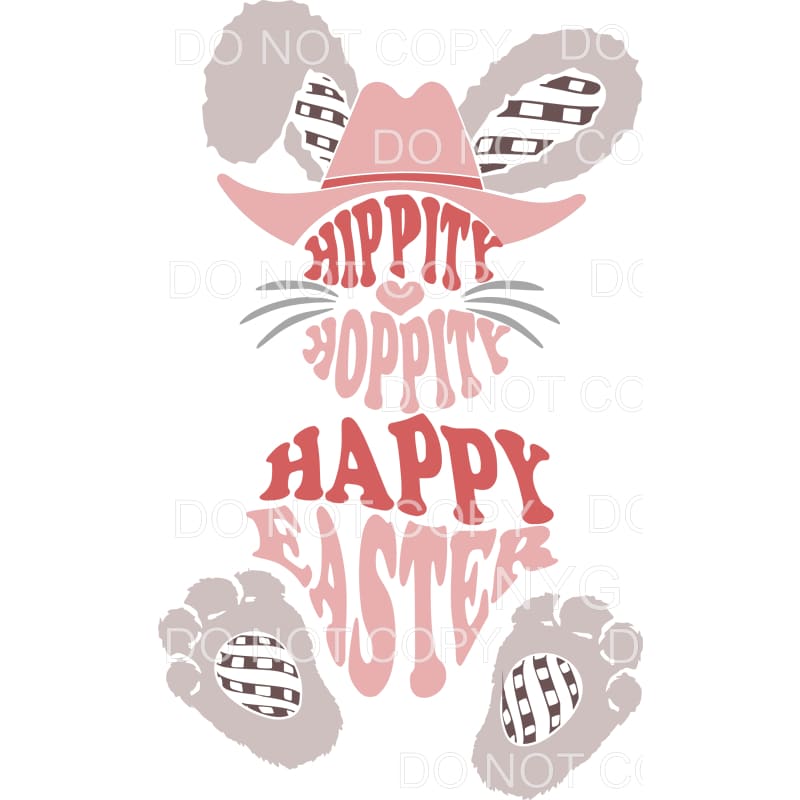 Hippity Hoppity Girl Bunny # 1 Happy Easter Sublimation 