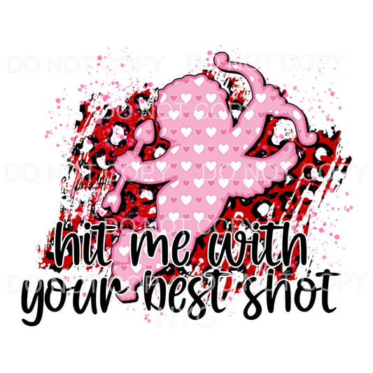 Hit Me With Your Best Shot Cupid Red Leopard Sublimation 