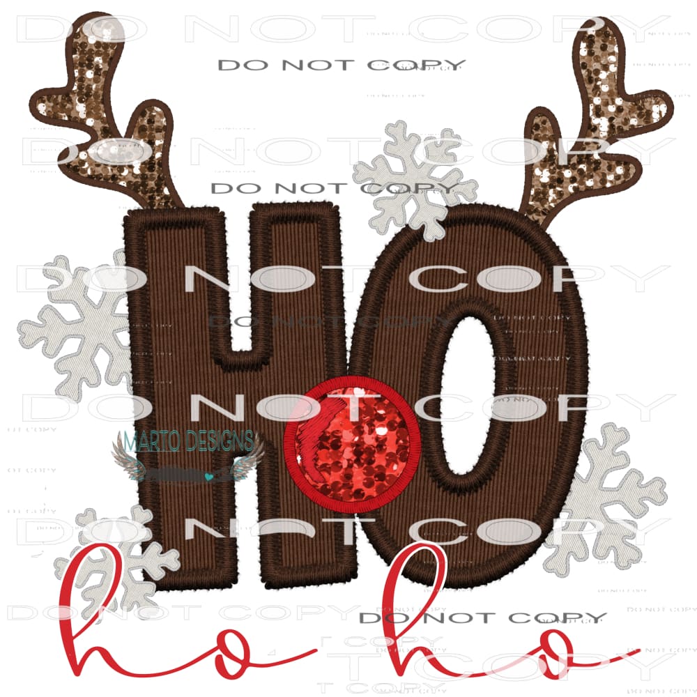 Ho Ho Ho #7461 Sublimation transfers - Heat Transfer Graphic