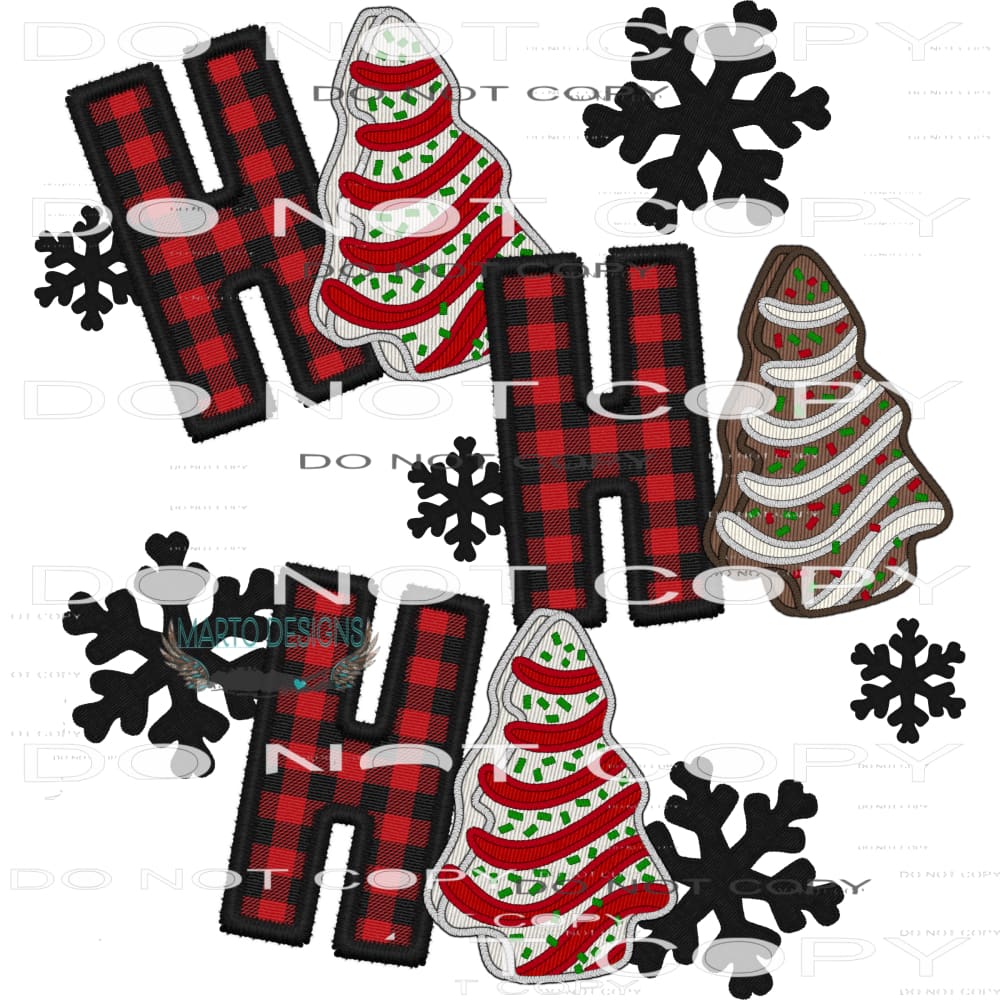 Ho Ho Ho #7462 Sublimation transfers - Heat Transfer Graphic