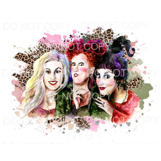 Hocus Pocus Sanderson Sisters Leopard Paint Splatter 