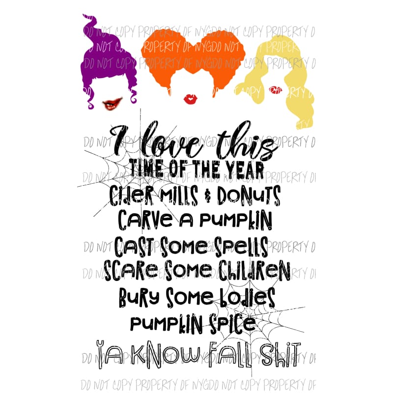 hocus pocus time of year Sublimation transfers Heat Transfer