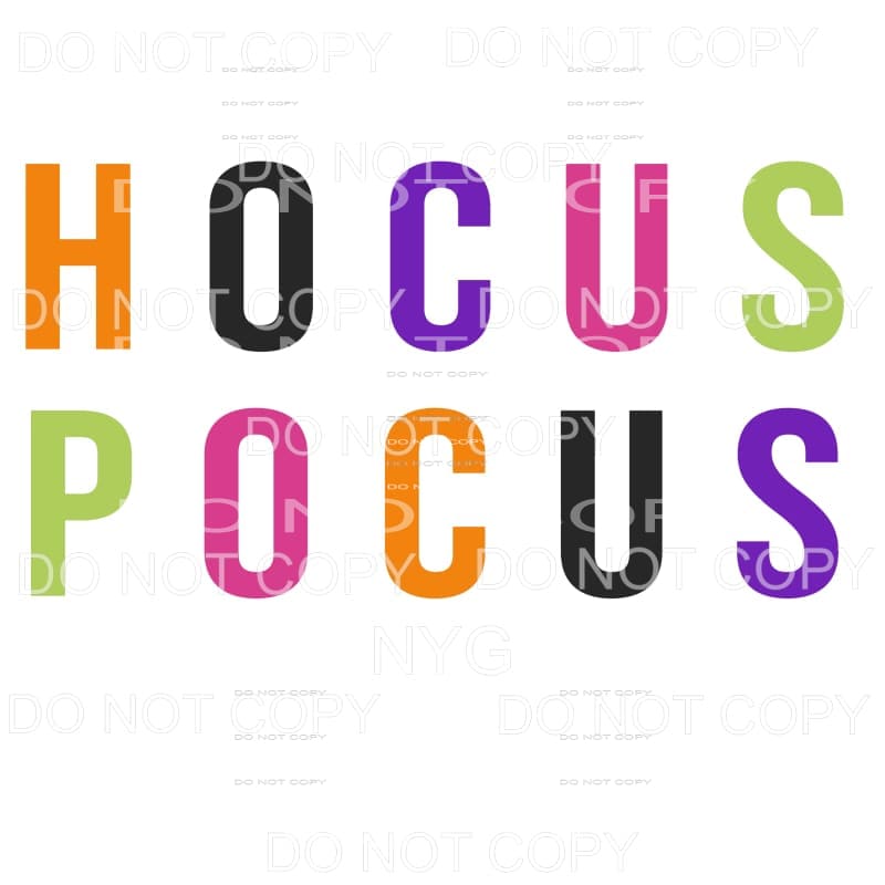 Hocus Pocus Words Sublimation transfers - Heat Transfer