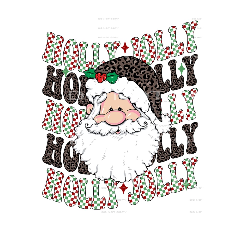 Holly Jolly Santa # 2147 Sublimation transfers - Heat 