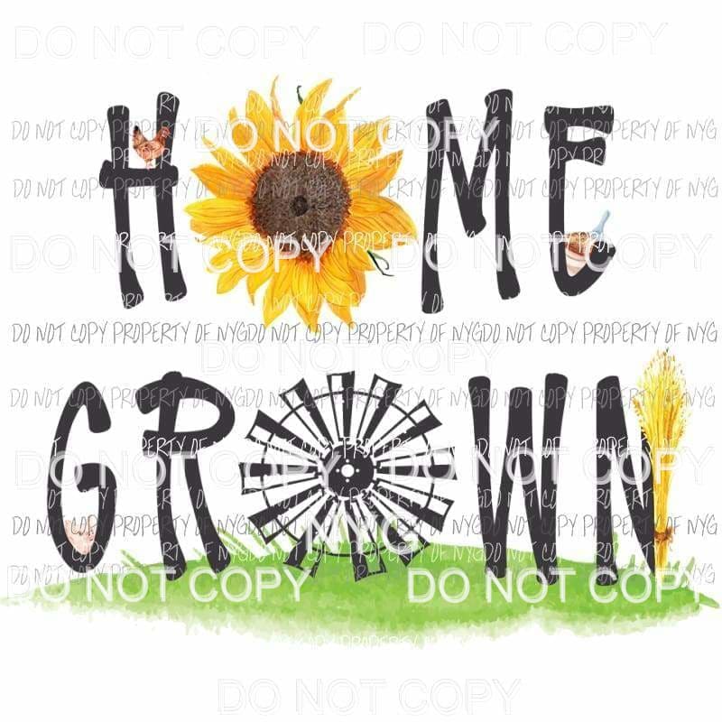 Home Grown sunflower windmill Sublimation transfers Heat Transfer