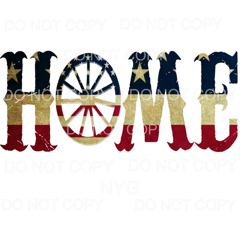 Home Wagon Wheel American Flag Sublimation transfers - Heat 