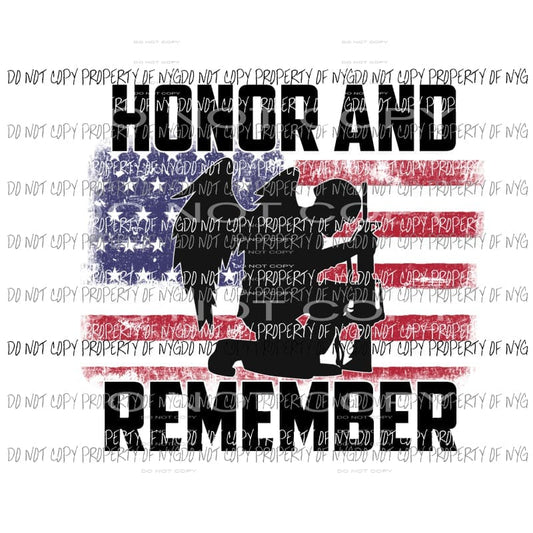 Honor And Remember #1 kneeling soldier wings Sublimation transfers Heat Transfer