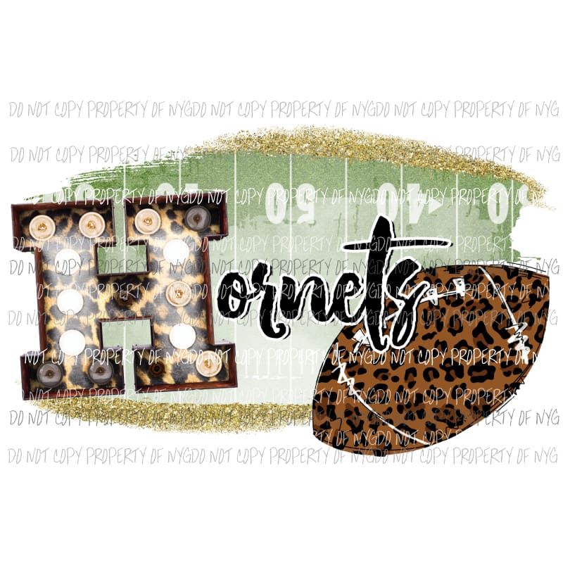 Hornets football field leopard Sublimation transfers Heat Transfer