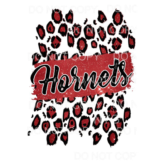 Hornets red Leopard Brush stroke Sublimation transfers - 