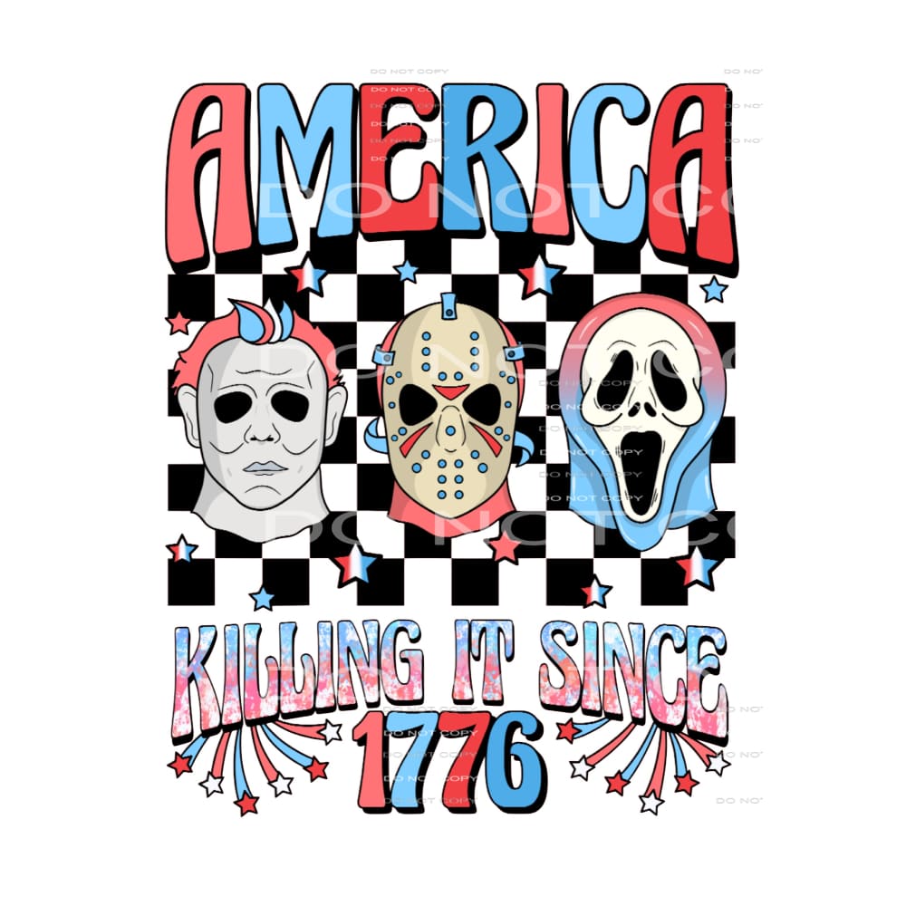 Horror 4th Of July america #4588 Sublimation transfers -