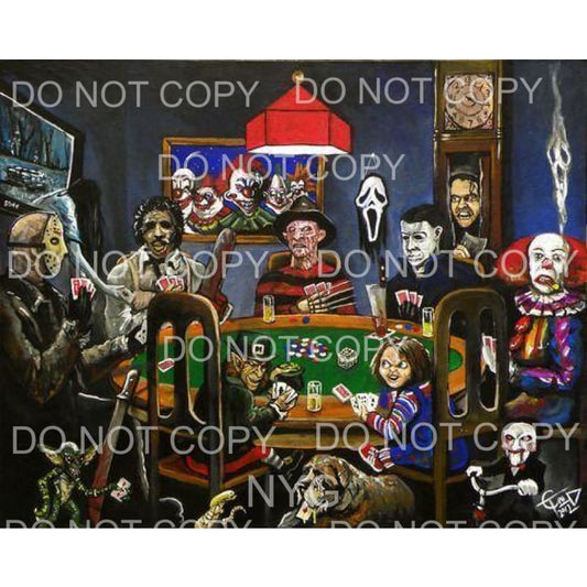 Horror Card Game Art Movie Characters Sublimation transfers 