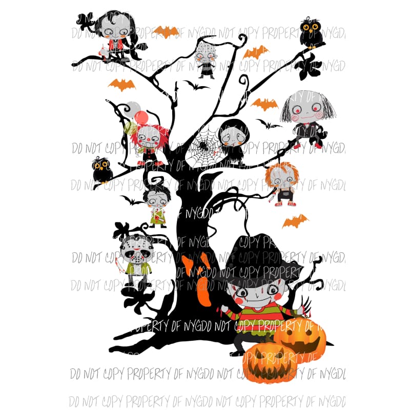 Horror Freddie Tree Sublimation transfers Heat Transfer