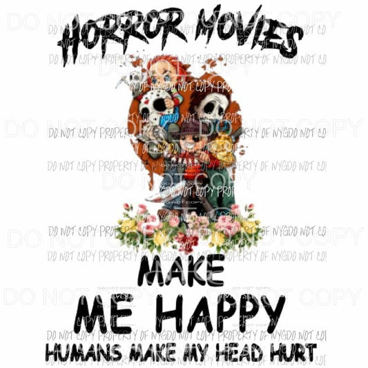 Horror Scary Movies Sublimation transfers Heat Transfer
