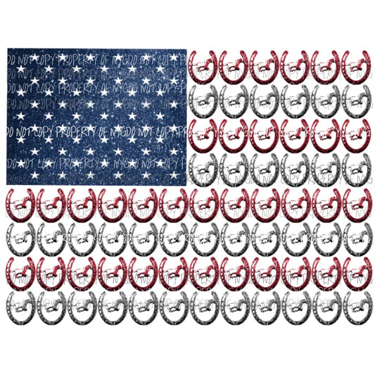 Horse flag 3 Sublimation transfers Heat Transfer