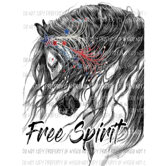 Horse free spirit # 3 USA america Sublimation transfers Heat Transfer