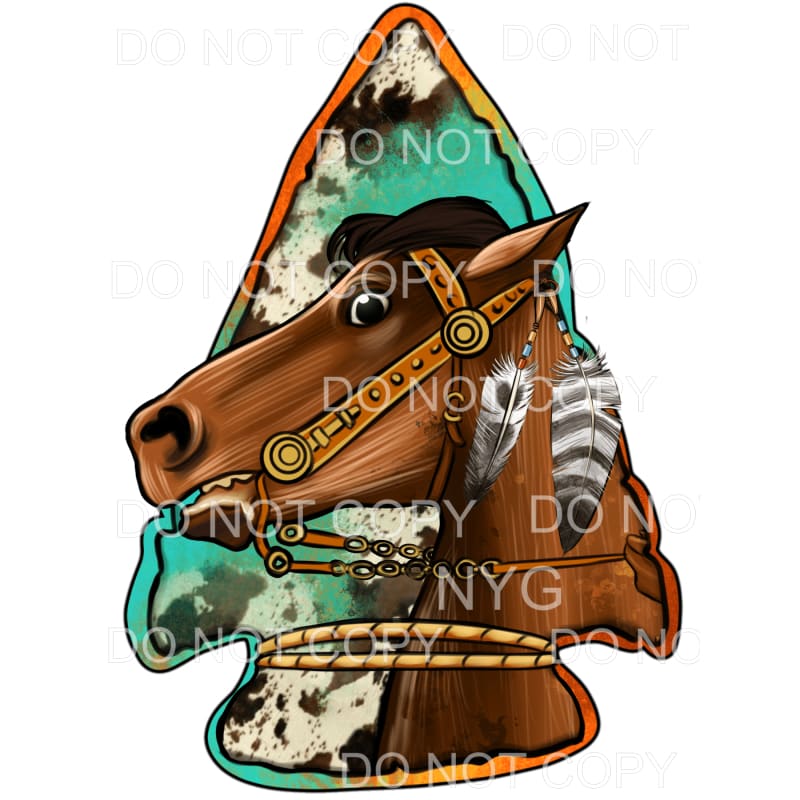 Horse Head Arrowhead Cowhide Colorful #1997 Sublimation 