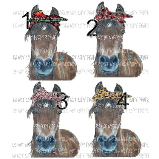 Horses 4 cheetah bandanna sublimation transfer Heat Transfer