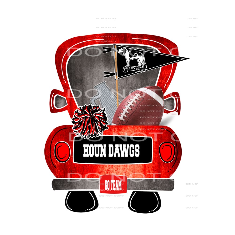 Houn Dawgs Football Truck Sublimation transfers - Heat 