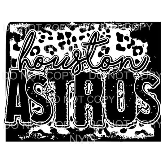 Houston Astros Baseball Black Leopard Sublimation transfers 