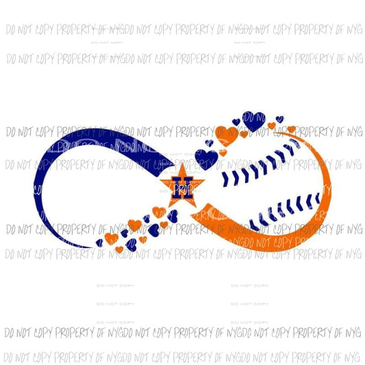 Houston Astros baseball infinity symbol Texas red blue Sublimation transfers Heat Transfer
