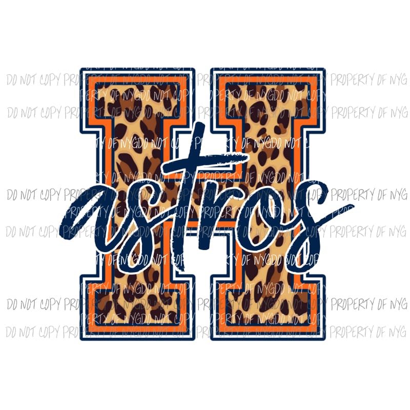 Houston Astros leopard Sublimation transfers Heat Transfer