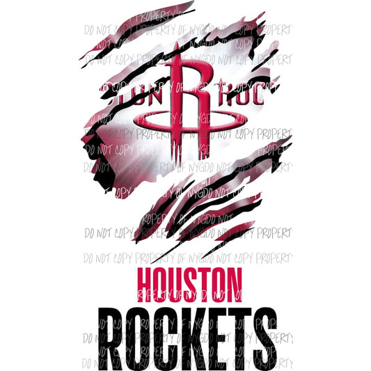 Houston Rockets ripped design Sublimation transfers Heat Transfer