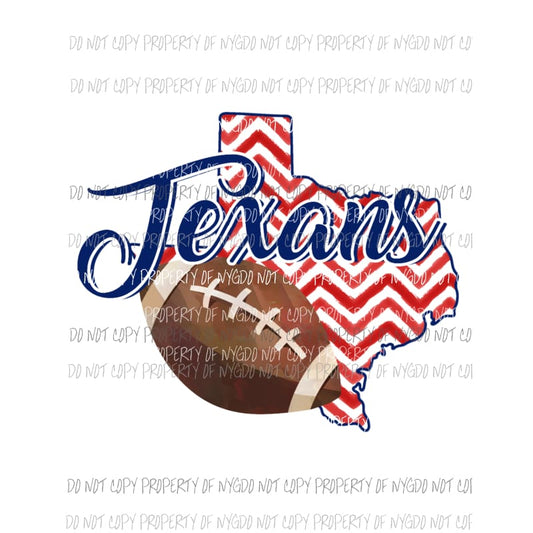 Houston Texans football chevron state Sublimation transfers Heat Transfer