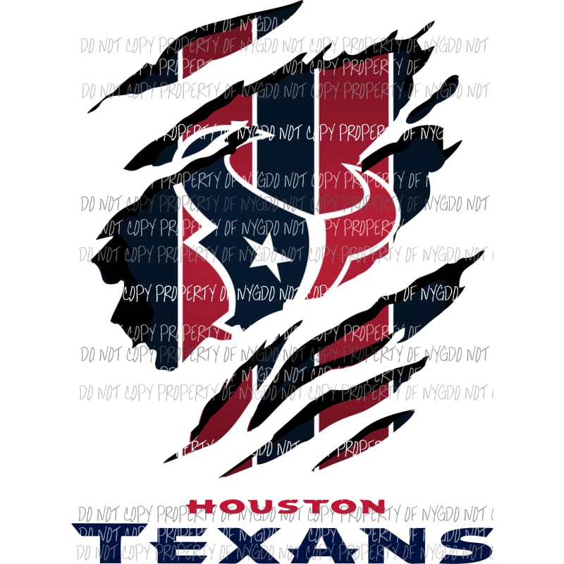 Houston Texans ripped design Sublimation transfers Heat Transfer