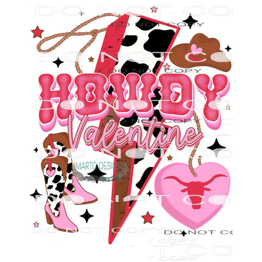 Howdy Valentine #8894 Sublimation transfers - Heat Transfer