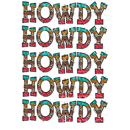 Howdy Western Letters Sublimation transfers - Heat Transfer