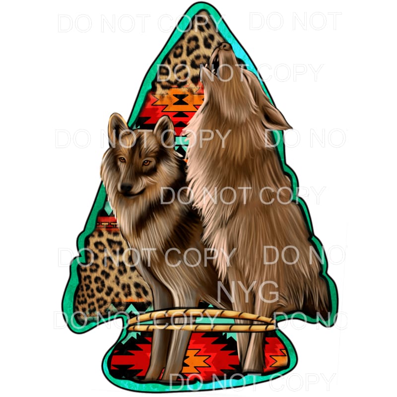 Howling Wolves Leopard Aztec Arrowhead #1996 Sublimation 
