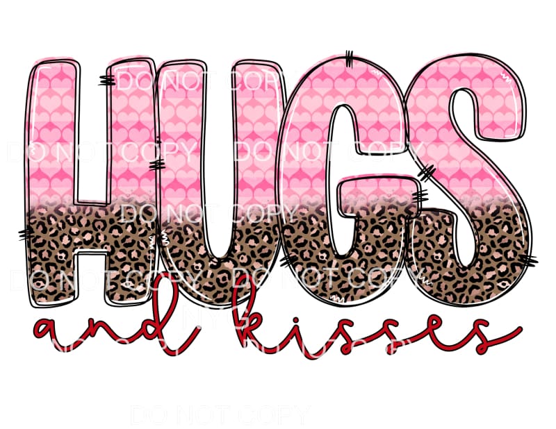Hugs And Kisses Pink Hearts Leopard Valentines Day #2234 