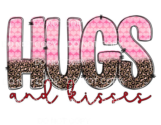 Hugs And Kisses Pink Hearts Leopard Valentines Day #2234 