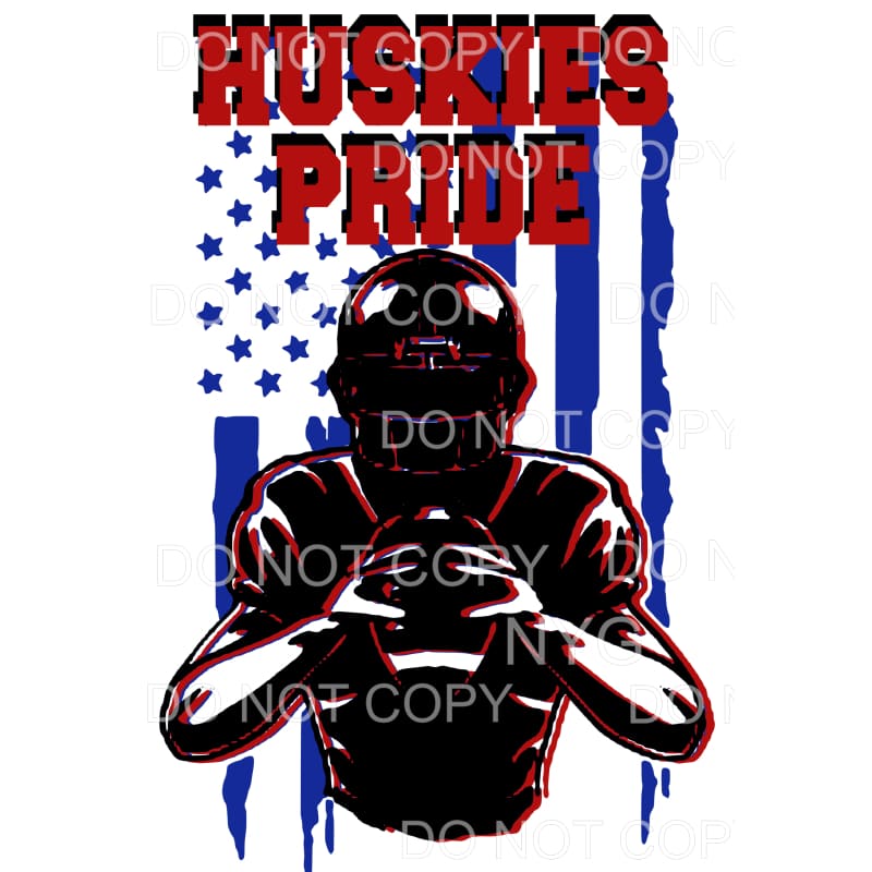 Huskie Pride Football Flag # 2 Sublimation transfers - Heat 