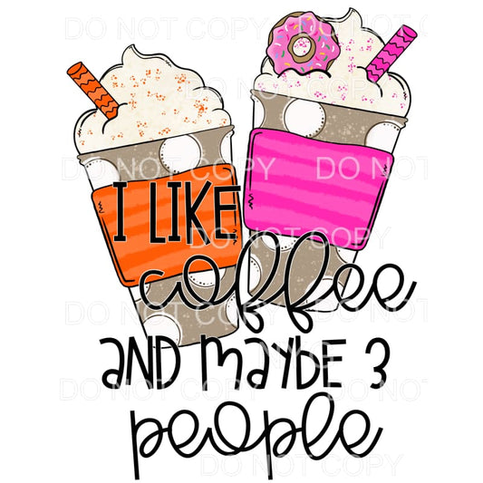 I Like Coffe And Maybe 3 Preople Pink Orange Stripes Cup 