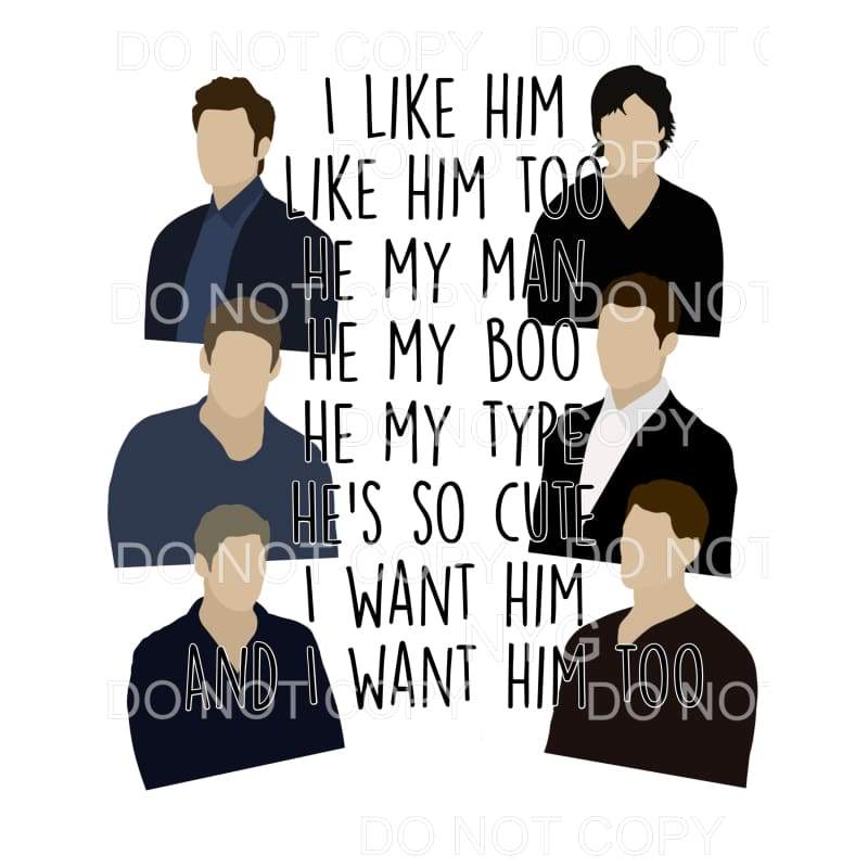 like Him I Like him too Sublimation transfers - Heat 