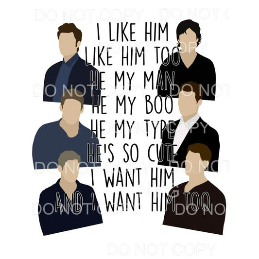 like Him I Like him too Sublimation transfers - Heat 