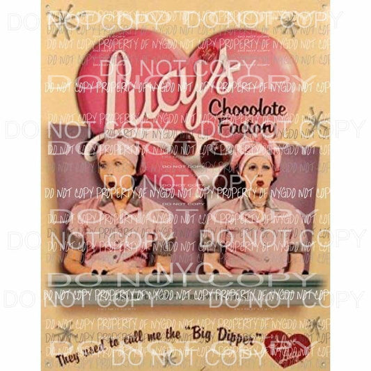 I love lucy chocolate sublimation transfer Heat Transfer