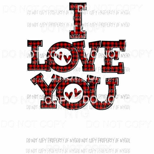 i love you plaid 11 Sublimation transfers Heat Transfer