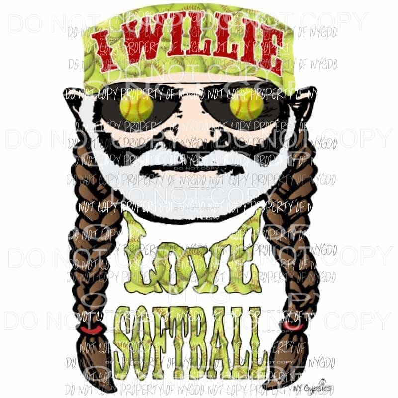I Willie love Softball 2 Sublimation transfers Heat Transfer